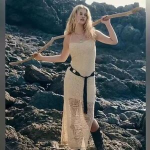 Free People Dahlia Crochet Halter Maxi  Dress/ size S/P